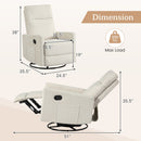 Swivel Rocking Chair 360° Nursery Reclining Rocker Armchair with Cushioned Back