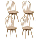 Swivel Windsor Dining Chairs Set of 4 with Solid Rubber Wood Frame