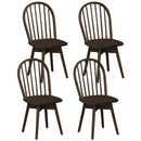 Swivel Windsor Dining Chairs Set of 4 with Solid Rubber Wood Frame