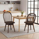 Swivel Windsor Dining Chairs Set of 2 with Solid Rubber Wood Frame