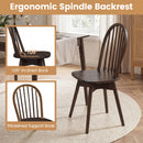 Swivel Windsor Dining Chairs Set of 2 with Solid Rubber Wood Frame