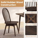 Swivel Windsor Dining Chairs Set of 2 with Solid Rubber Wood Frame