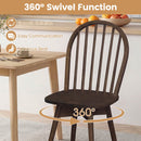 Swivel Windsor Dining Chairs Set of 2 with Solid Rubber Wood Frame