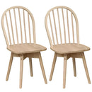 Swivel Windsor Dining Chairs Set of 2 with Solid Rubber Wood Frame