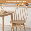 Swivel Windsor Dining Chairs Set of 2 with Solid Rubber Wood Frame