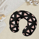 Personalized Geometric Triangle Travel Neck Pillow with Name | Memory Foam, Detachable Washable Cover | Custom Gift for Teens