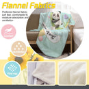 Personalized Kawaii Panda Blanket | Custom Name | Sleepy Panda Pastel Cloud Mint Blue Fleece Throw Gift