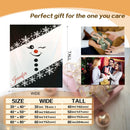 Personalized Snowman Christmas Blanket with Name - Bold Black & White Snowflake Design with Winking Snowman Face