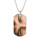 Custom Double-Sided Eye Photo Dog Tag Necklace - His Eyes and Her Eyes on a Ball Chain - Personalized Couples and Memorial Keepsake Gift