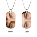 Custom Double-Sided Eye Photo Dog Tag Necklace - His Eyes and Her Eyes on a Ball Chain - Personalized Couples and Memorial Keepsake Gift