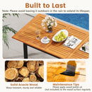 4-8 Person Extendable Solid Wood Dining Table with Umbrella Hole