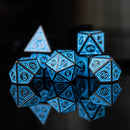 Temple Ruins Blue Acrylic Dice Set