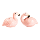 Pink Flamingo Salt & Pepper Set | Stoneware Pink Glazed Shakers