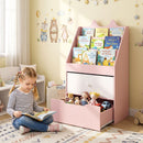Kids Bookshelf and Toy Storage Organizer with Drawers