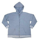 Ideology Women's Plus Varsity Stripe Heathered Hooded Jacket