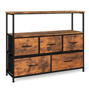 TV Stand Dresser for 45 Inch TV 5 Fabric Drawer Entertainment Center