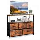 TV Stand Dresser for 45 Inch TV 5 Fabric Drawer Entertainment Center