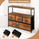 TV Stand Dresser for 45 Inch TV 5 Fabric Drawer Entertainment Center