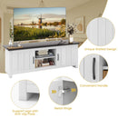 TV Stand with 2 Cabinets and Open Shelves for TVs up to 65 Inch