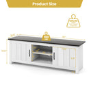 TV Stand with 2 Cabinets and Open Shelves for TVs up to 65 Inch