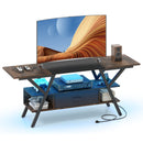 TV Stand for 65 Inch TVs with Power Outlets and LED Lights