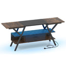 TV Stand for 65 Inch TVs with Power Outlets and LED Lights