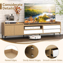 TV Stand for TVs up to 80 Inch Mid Century Modern Entertainment Center with Storage Cabinet-Natural