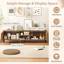 TV Stand for TVs up to 70 Inch Waveform Fluted Entertainment Center-Oak