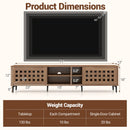 TV Stand for TVs up to 80" with 2 Doors and Storage Cabinets-Walnut