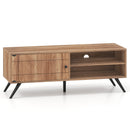 TV Stand for TVs up to 55 Inch Mid Century Modern Entertainment Center with Storage Cabinet-Oak