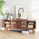 TV Stand for TVs up to 55" with Sliding Door and Adjustable Shelves for Living Room-Brown