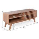 TV Stand for TVs up to 55" with Sliding Door and Adjustable Shelves for Living Room-Brown