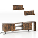 85-Inch TV Stand with Charging Station and Wall Shelves
