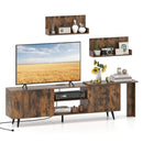 85-Inch TV Stand with Charging Station and Wall Shelves