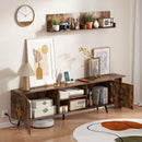 85-Inch TV Stand with Charging Station and Wall Shelves