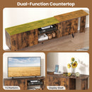 85-Inch TV Stand with Charging Station and Wall Shelves