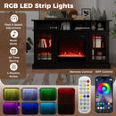 TV Stand with Electric Fireplace LED Lights and Remote Controls for TVs Up to 40 Inch