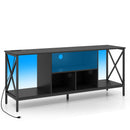 TV Stand with LED Lights for 65 Inch TV Entertainment Center with Power Outlets