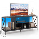TV Stand with LED Lights for 65 Inch TV Entertainment Center with Power Outlets