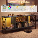 TV Stand with LED Lights for 65 Inch TV Entertainment Center with Power Outlets