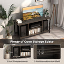 3-Tier TV Stand with Power Outlet USB and Adjustable Shelf-Gray