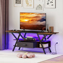 TV Stand for 65 Inch TVs with Power Outlets and LED Lights