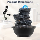 Tabletop Water Fountain with Rolling Crystal Ball and Color-Changing LED Light