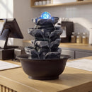Tabletop Water Fountain with Rolling Crystal Ball and Color-Changing LED Light