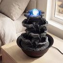 Tabletop Water Fountain with Rolling Crystal Ball and Color-Changing LED Light