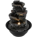 Tabletop Water Fountain with LED Light Indoor Desktop Cascading Water Feature
