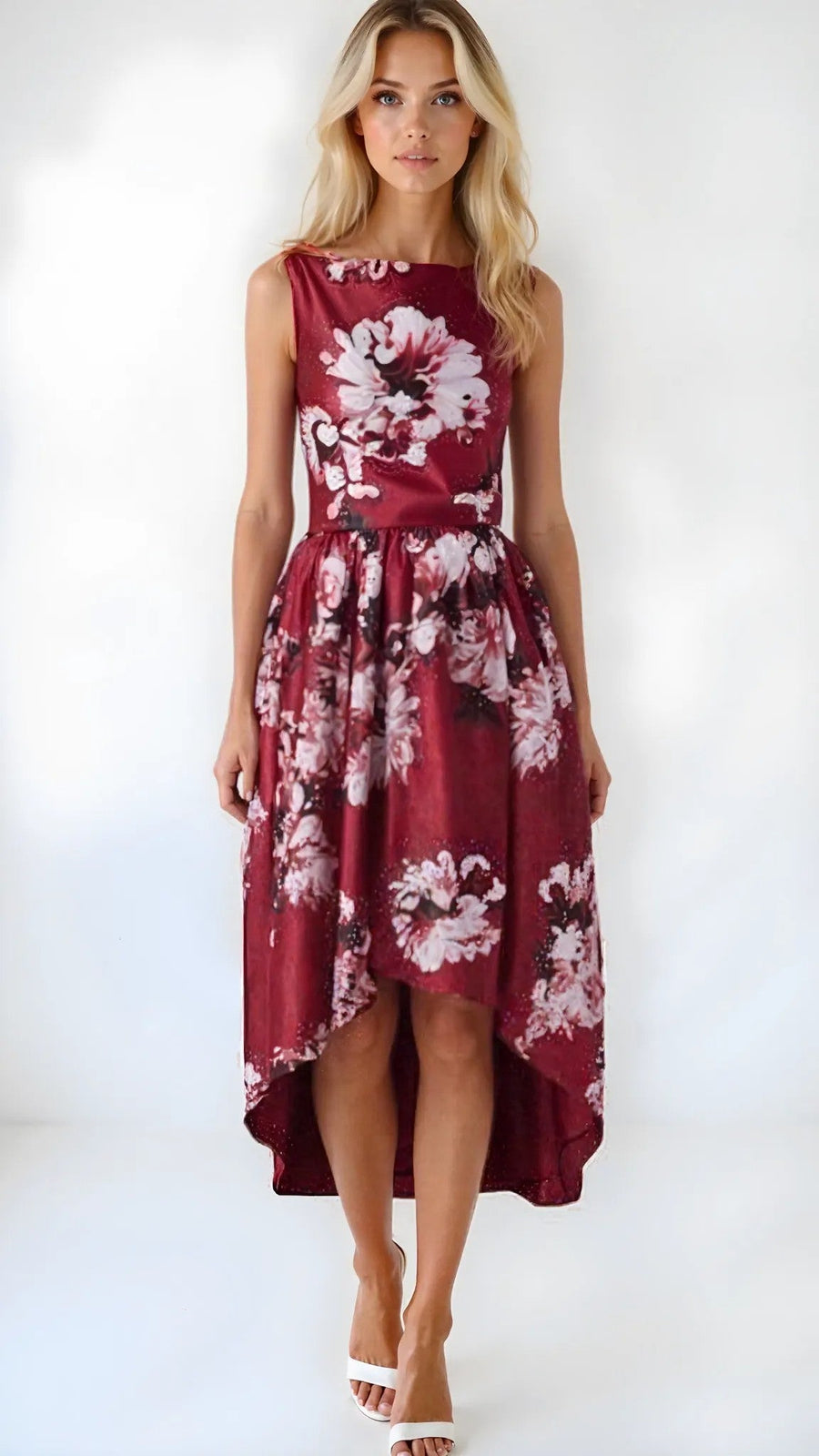 Tahari ASL Women's Mikado High/Low Gown Purple Dark Pink Size 8