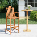 Tall Adirondack Chair with Armrests and Footrest for Deck