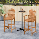 Tall Adirondack Chair with Armrests and Footrest for Deck