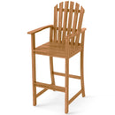 Tall Adirondack Chair with Armrests and Footrest for Deck